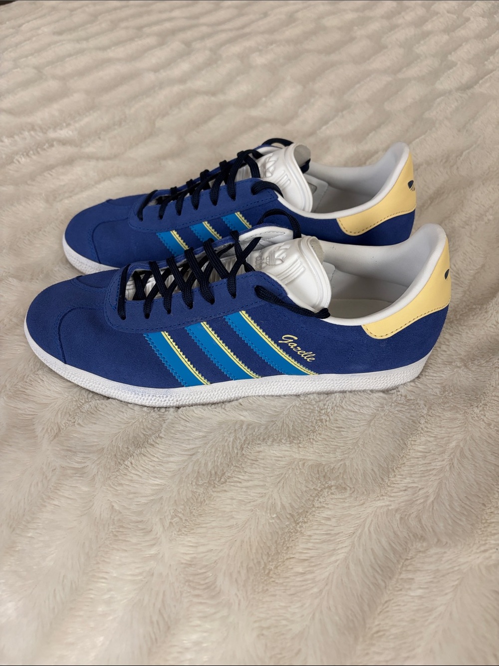 adidas Blue Yellow Suede Athletic Sneakers